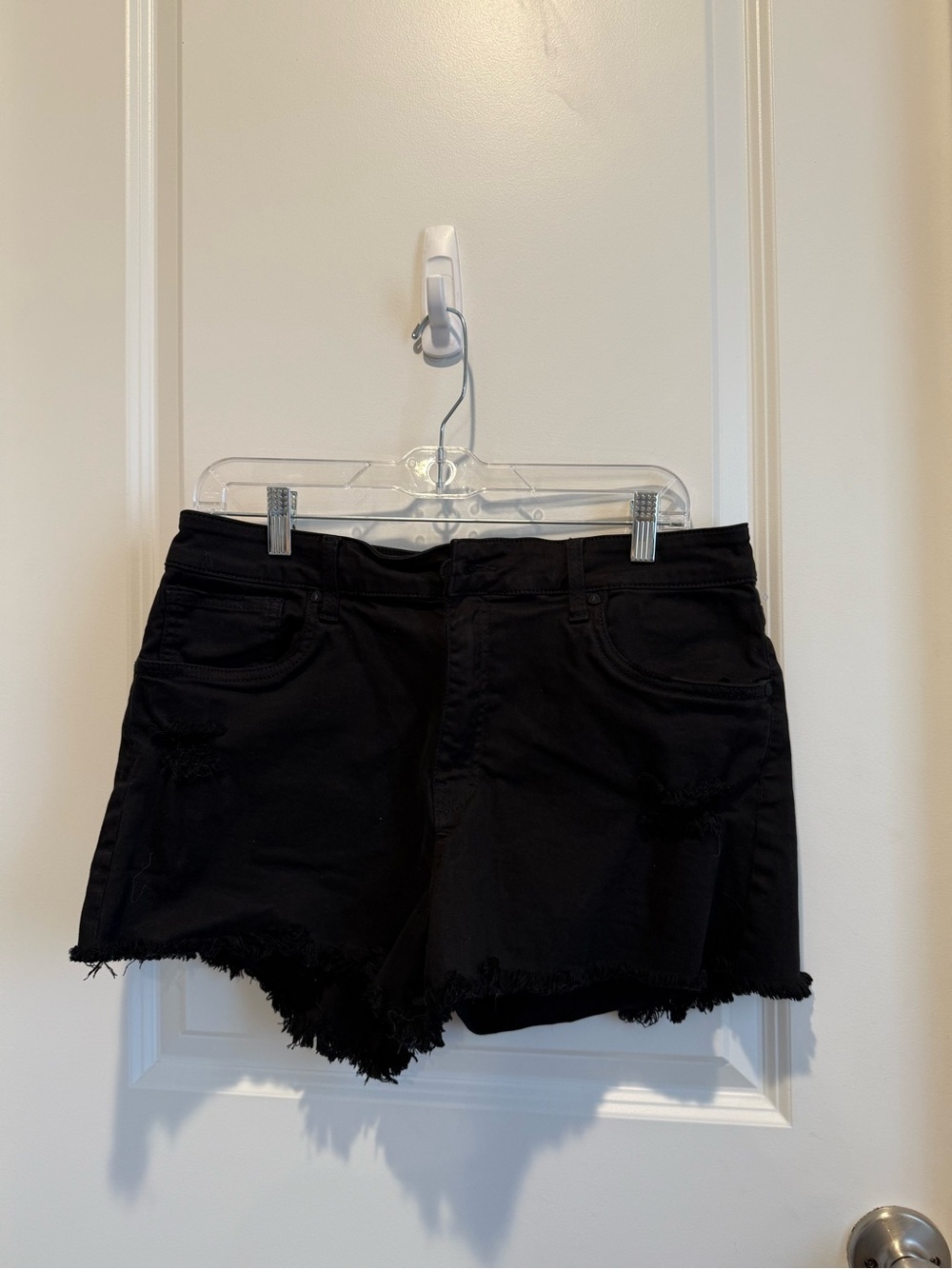 Kut from the Kloth Black Jane Distressed High-Rise Denim Shorts Size 10